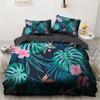 Flower Bird King Queen Duvet Cover Colorful Tropical Floral Bedding Set For Women Watercolor Plant 23Pcs Polyester Quilt Cover