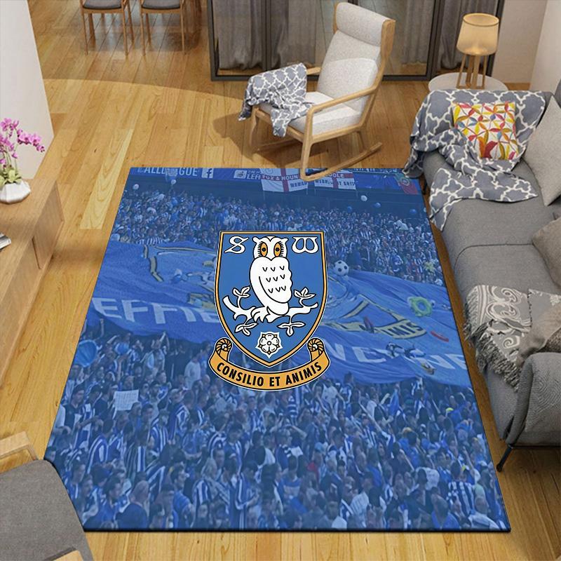 Sheffield Wednesday Flannel Pattern Square Carpet,Area Rug,Carpet Rug for Living Room Bedroom Sofa Playroom Decor,Non-slip Floor Mat