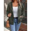 Women S Waffle Knit Hooded Zip Up Long Sleeve Casual Jacket