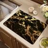 Absorbent Anti-slip Coffee Dish Mats Marble Print Kitchen Absorbent Draining Mat Drying Mat Quick Dry Bathroom Drain Pad
