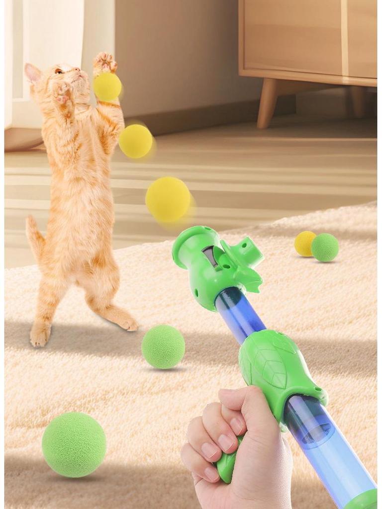 Cat Plush Ball Launcher: Self-Entertainment Toy & Stress Reliever for Kittens