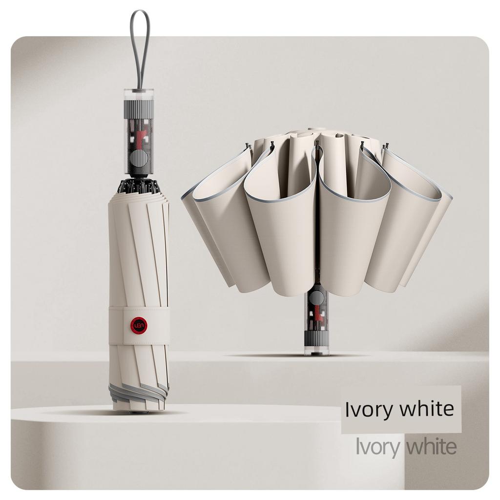 Mechanical Handle Umbrella, Fully Automatic, Enlarged, Reinforced, Thickened, Windproof, Heavy Rain Special Folding Umbrella for Men