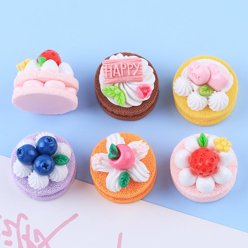3D Cartoon Cake Food Toy Resin Charms: DIY Cream Glue Accessories for Crocs & Crafts