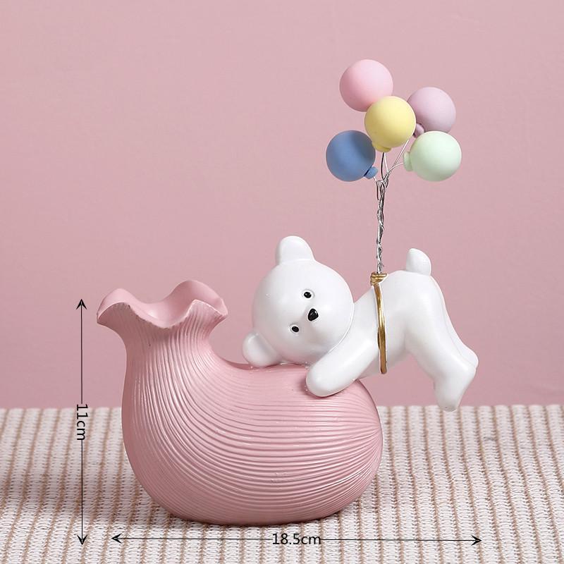 Bear vases Flower Decorations Household Ornaments Home Living Room Decor Accessories Interior Office Desktop Decor Gift