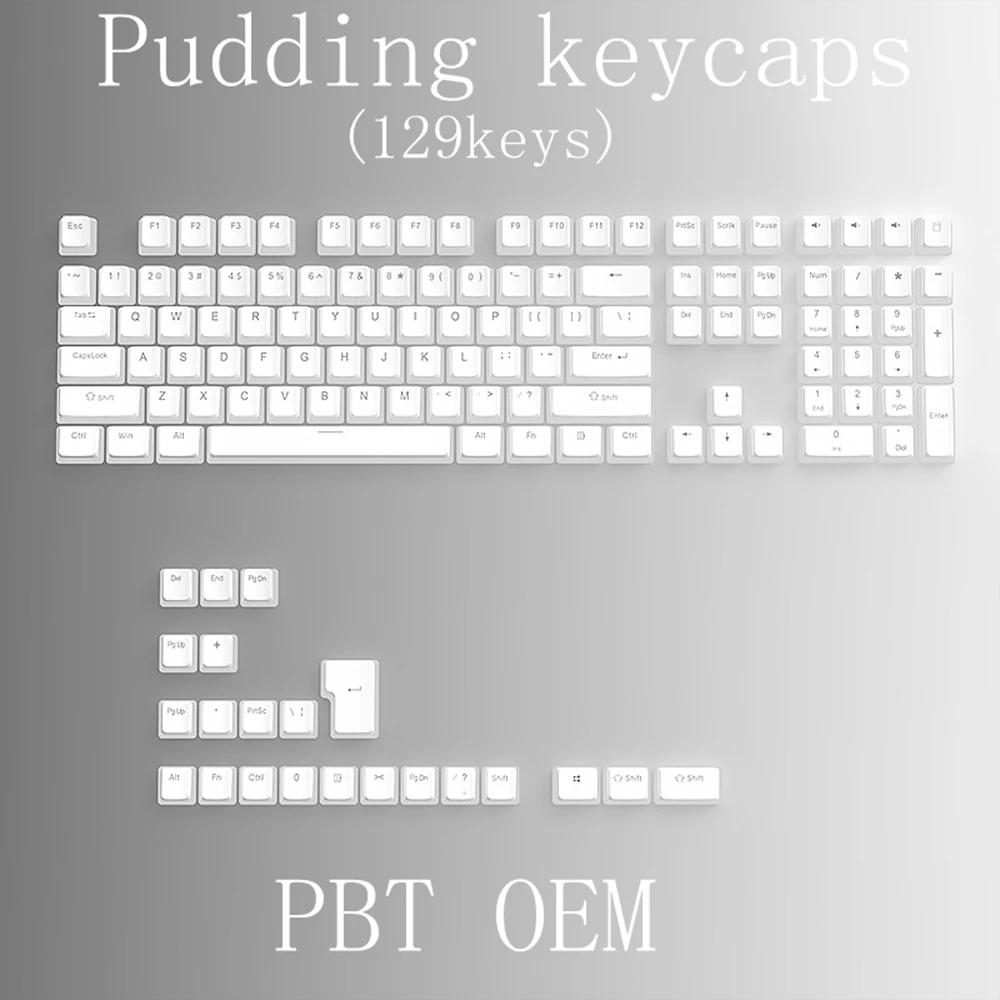 Xiaomi 129 Keys Pudding Keycaps For Cherry Mx Switch Mechanical Gaming Keyboard OEM Profile PBT Double Shot Keycap RGB Backlit Key Caps