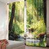 2Pcs Forest Curtain Stream Cascade In Tropical Forest Among Trees Jungle Woodland Serene Landscape Suitable For Living Room