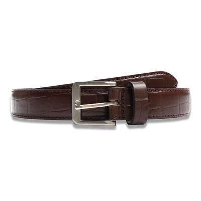 Doffsept Square Croc Hard Leather Belt In Brown