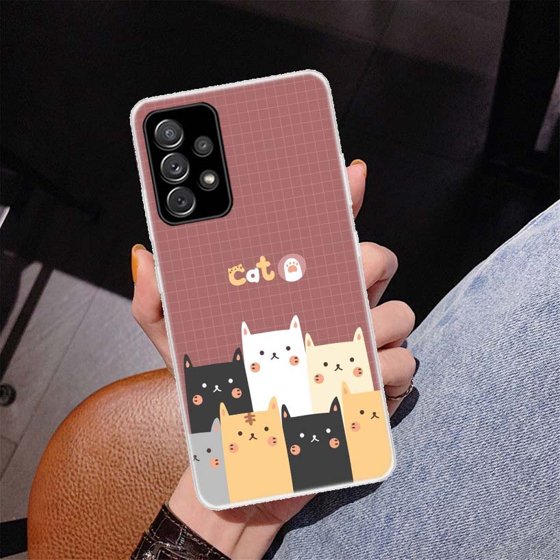 

Кот Милый Котенок Мультяшный Чехол для Телефона Для Samsung Galaxy A56 A55 A54 A53 A16 A15 A14 A13 A36 A35 A34 A33 A26 A25 A24 A23 A05S Samsung A36