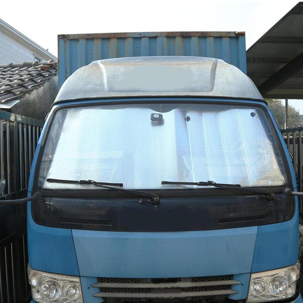 Upgrade Windshield Sun Shade 220x 70cm Reflective Semi Truck Window Shades Foldable RV Windshield Sunshade for Truck RV Van