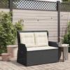 VidaXL Banc inclinable de jardin avec coussins noir résine tressée, banc de jardin, siège de jardin, banc de terrasse, banc 368955