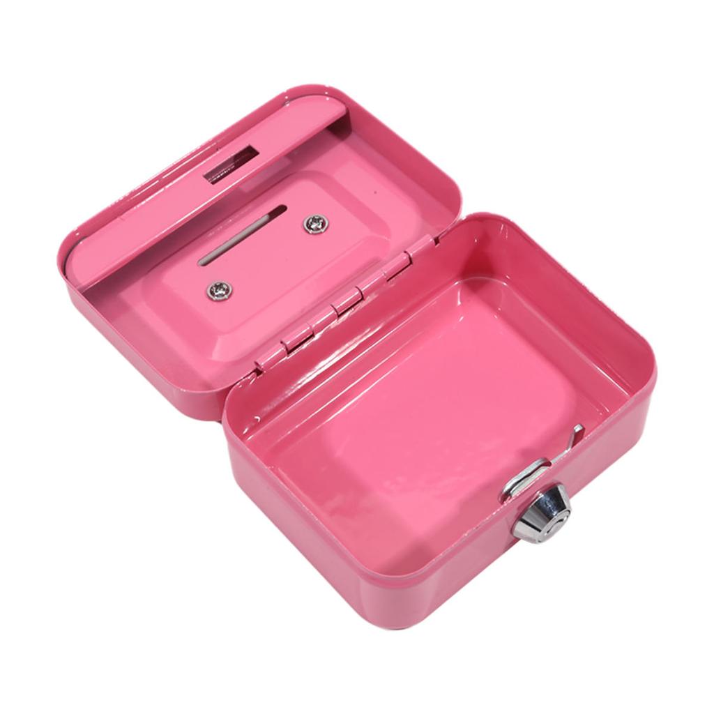 Mini Money Safe Box Key Money Holder Metal Storage Case Small Security Lock Box with Key Kids Portable Lockable Coin Boxes