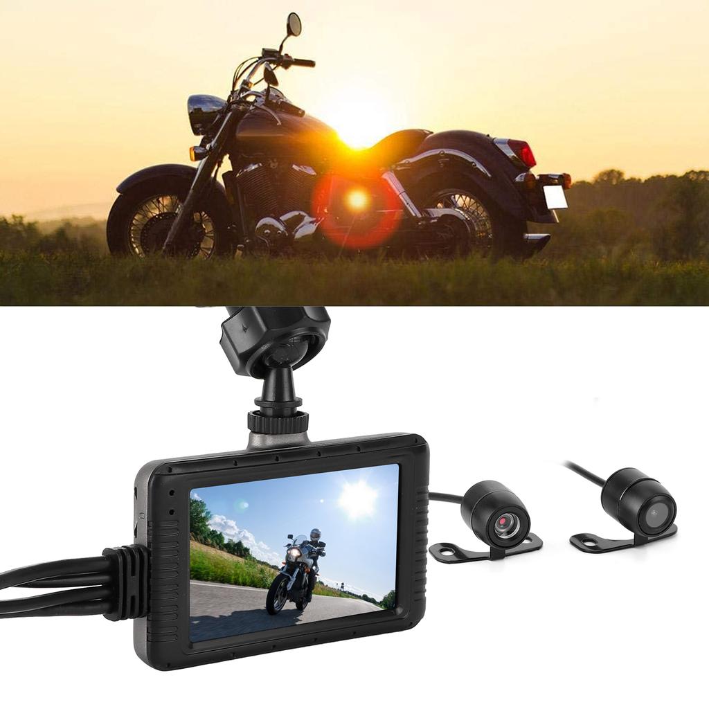 1080P Motorcycle DVR Front Rear Double Lens Dash Camera Driving Recorder Built‑In G‑Sensor Loop Recording