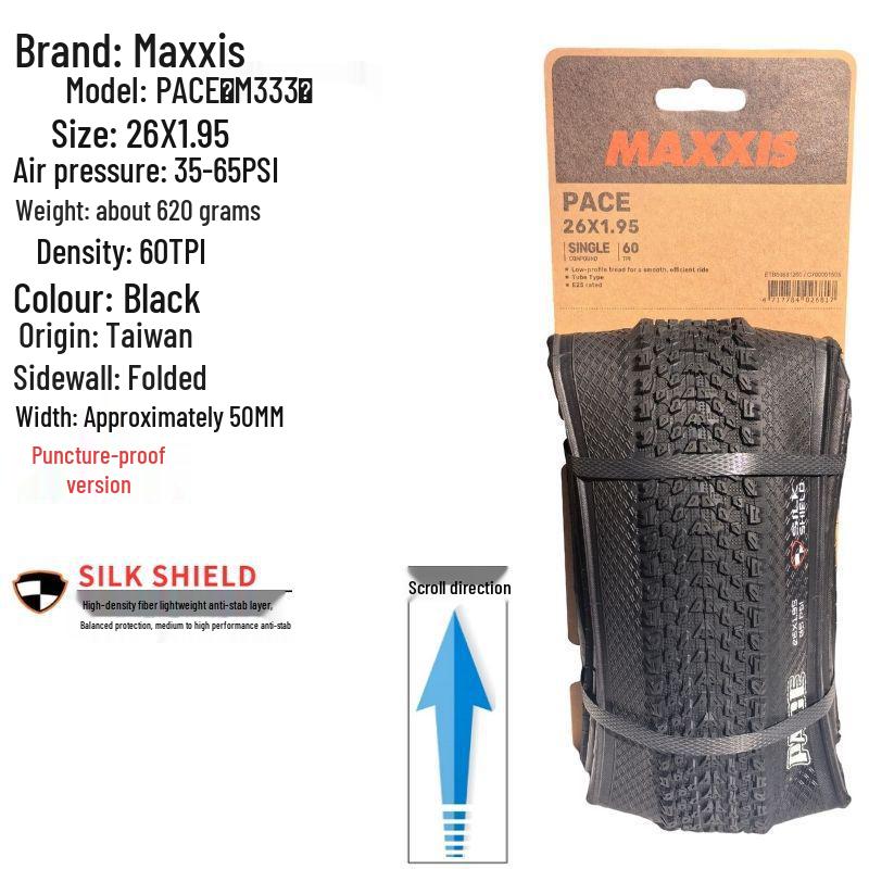 

Maxxis PACE M333 Ультралегка Покришка для Гірського Велосипеда Стійка до Проколів - Розміри 26 , 27.5 x 1.95, 29 x 2.1