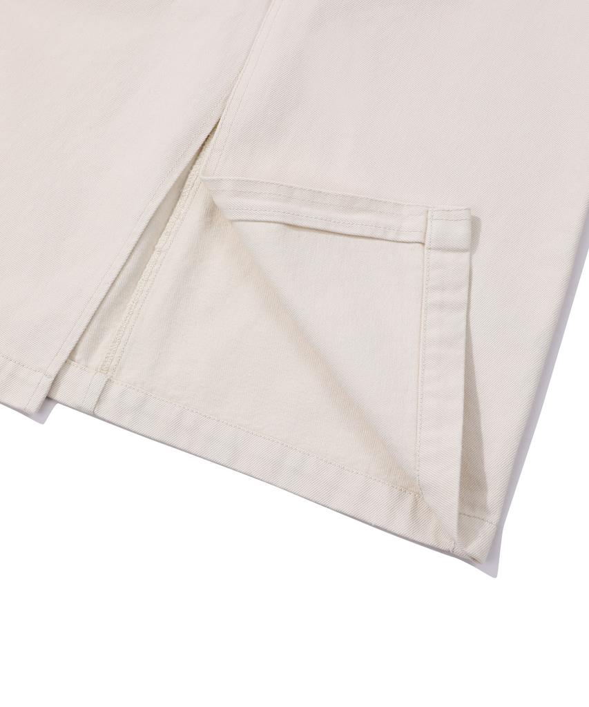 Vintril Sunday Fatigue Denim Long Skirt (Sand)