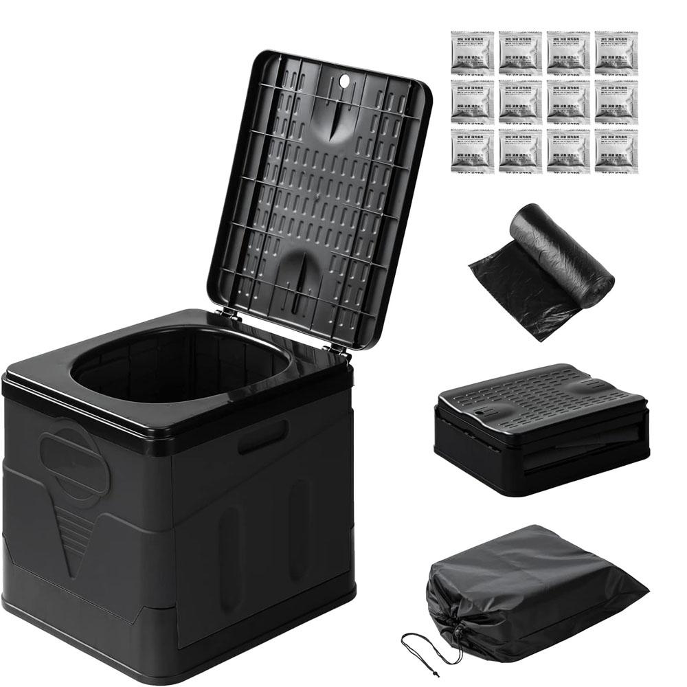 Toilettes Portables, Toilettes Portables Améliorées pour Adultes Camping, Toilettes de Camping Hautes Portables pour la Maison/Camping/Bateau/Randonnée/Longs Voyages
