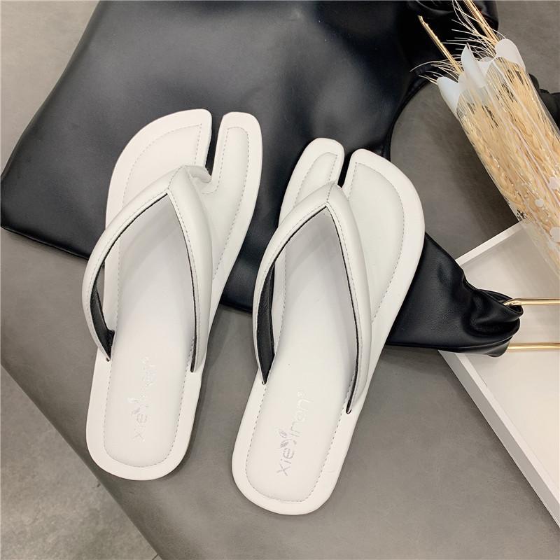 Fashion Celebrity Solid split toe slippers women sandalias flat summer flip flops ladies shoes casual tabi ninia slides zapatillas mujer