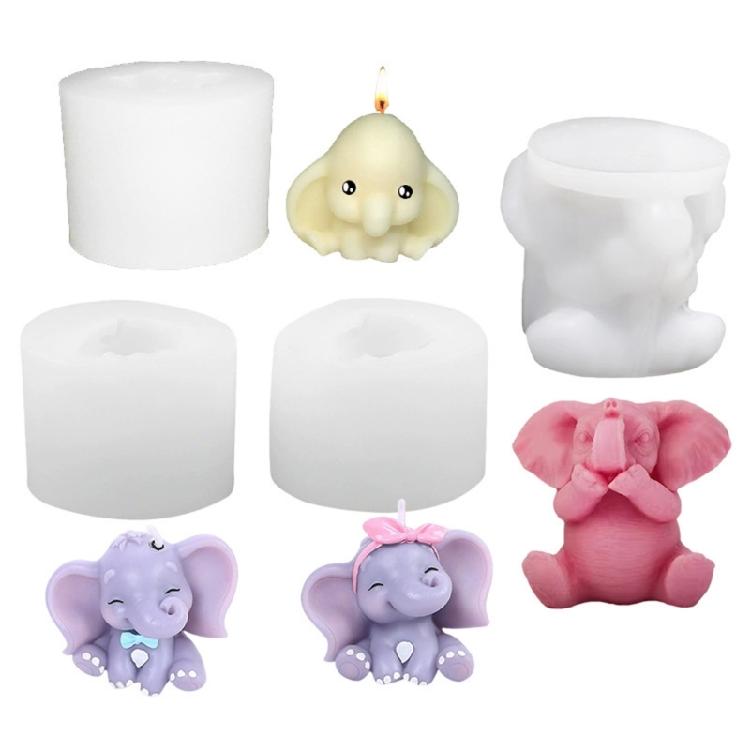Wiederverwendbare Hitzebeständige Elefanten-Dekorationsformen, Design mit einfacher Entformung, Geeignet für Kerzenherstellung und Festival-Bastelarbeiten
