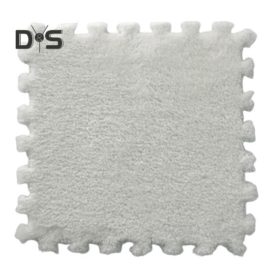 

Плюшевый ковер-пазл, блокирующийся напольный коврик, самодельная нескользящая ковровая плитка, детский игровой коврик для гостиных, спален, игровых комнат, детских комнат 30 cm белый