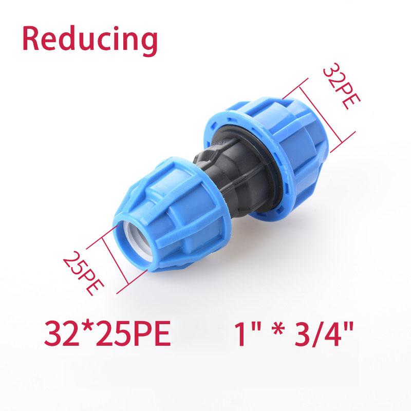 1pcs 20/25/32mm 1/2" 3/4" 1" PE Pipe Quick Connector Elbow Reducing Water Pipe Joint Tap Water Irrigation