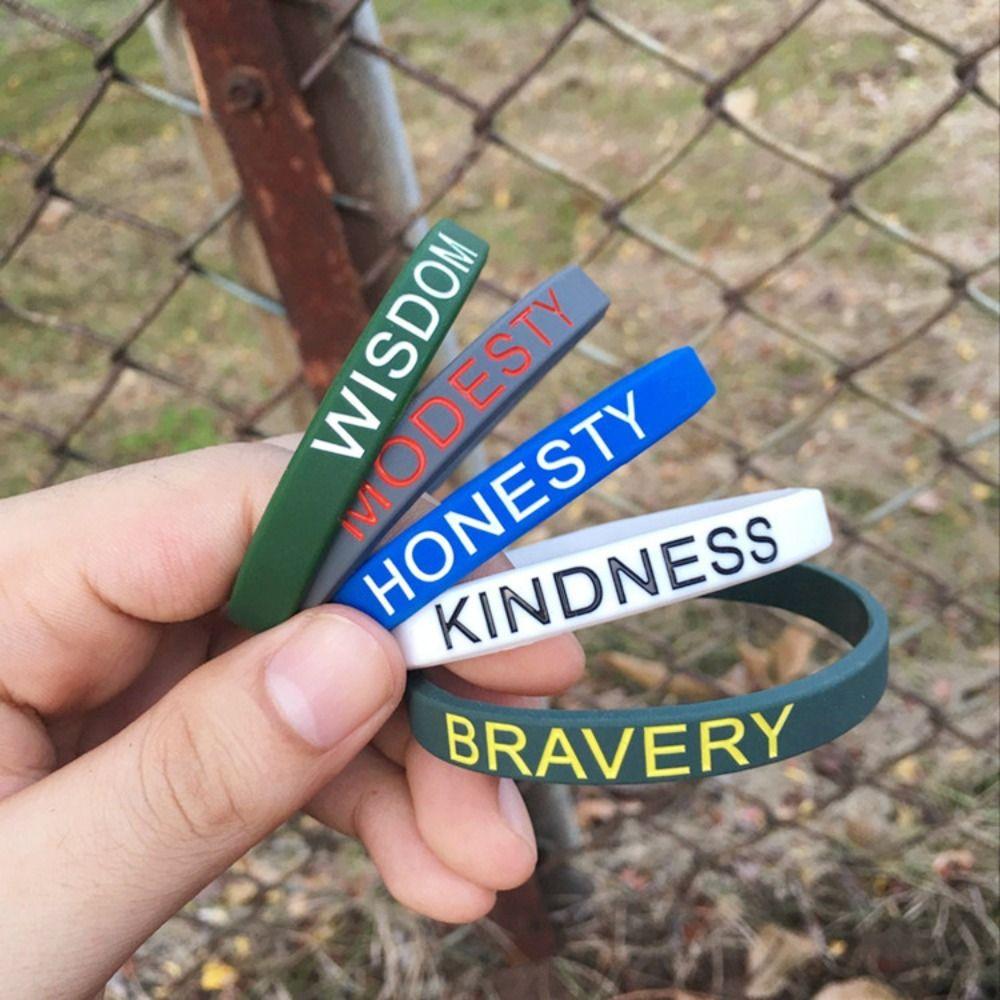 Printed Fun Motivational Wristbands Lettering Sports Bracelets  Kids Gift