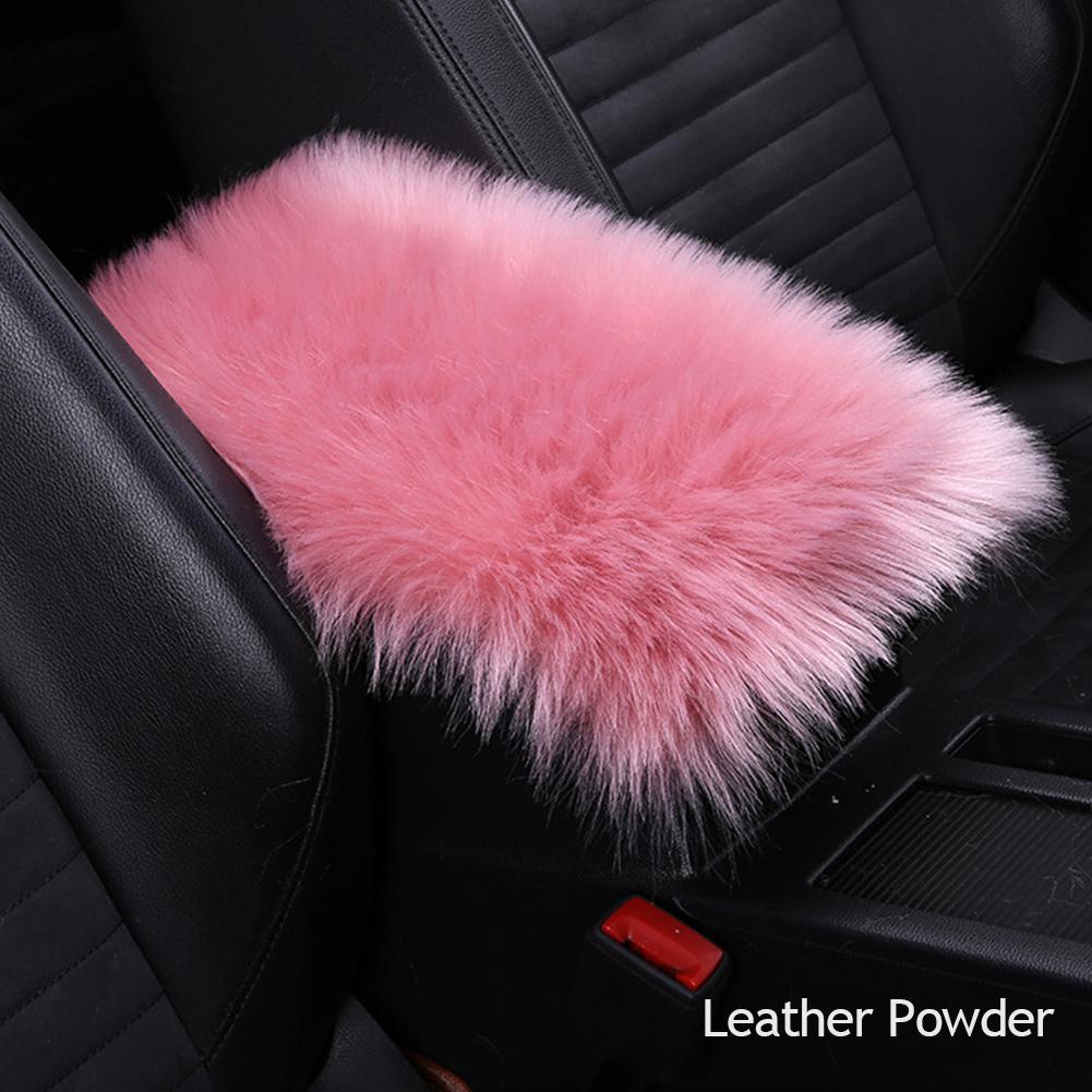 Faux Fur Car Plush Armrest Cover Auto Center Arm Rest Console Pad Wool Cushion Protector Universal Auto Car Interior Accessories