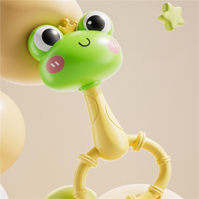 Cartoon Rattle Toy With Rustling Sound Effects ABS Plastic Teething Rattle For Infant Toddler Fine Motor Skill Training