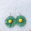 Bohemian Raffia Woven Flower Earrings & Brooches