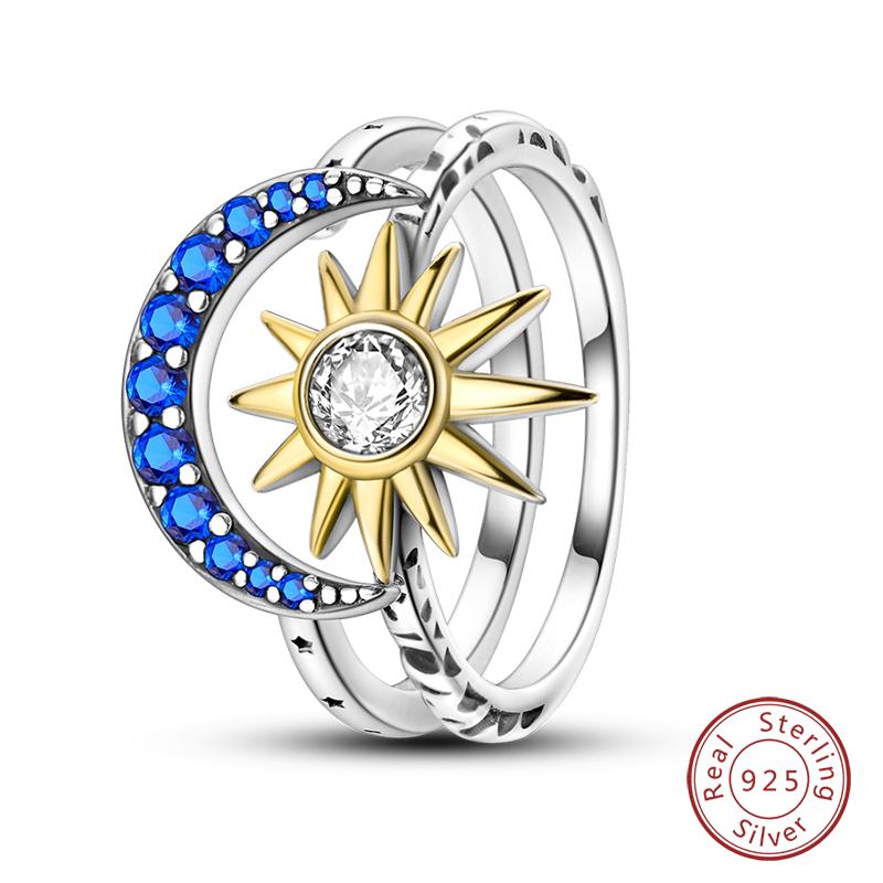 Rings For Women 925 Silver Heart Shaped Cross Crown Rings Sparkling Colorful Zircon Wedding Engagement Jewelry Gifts