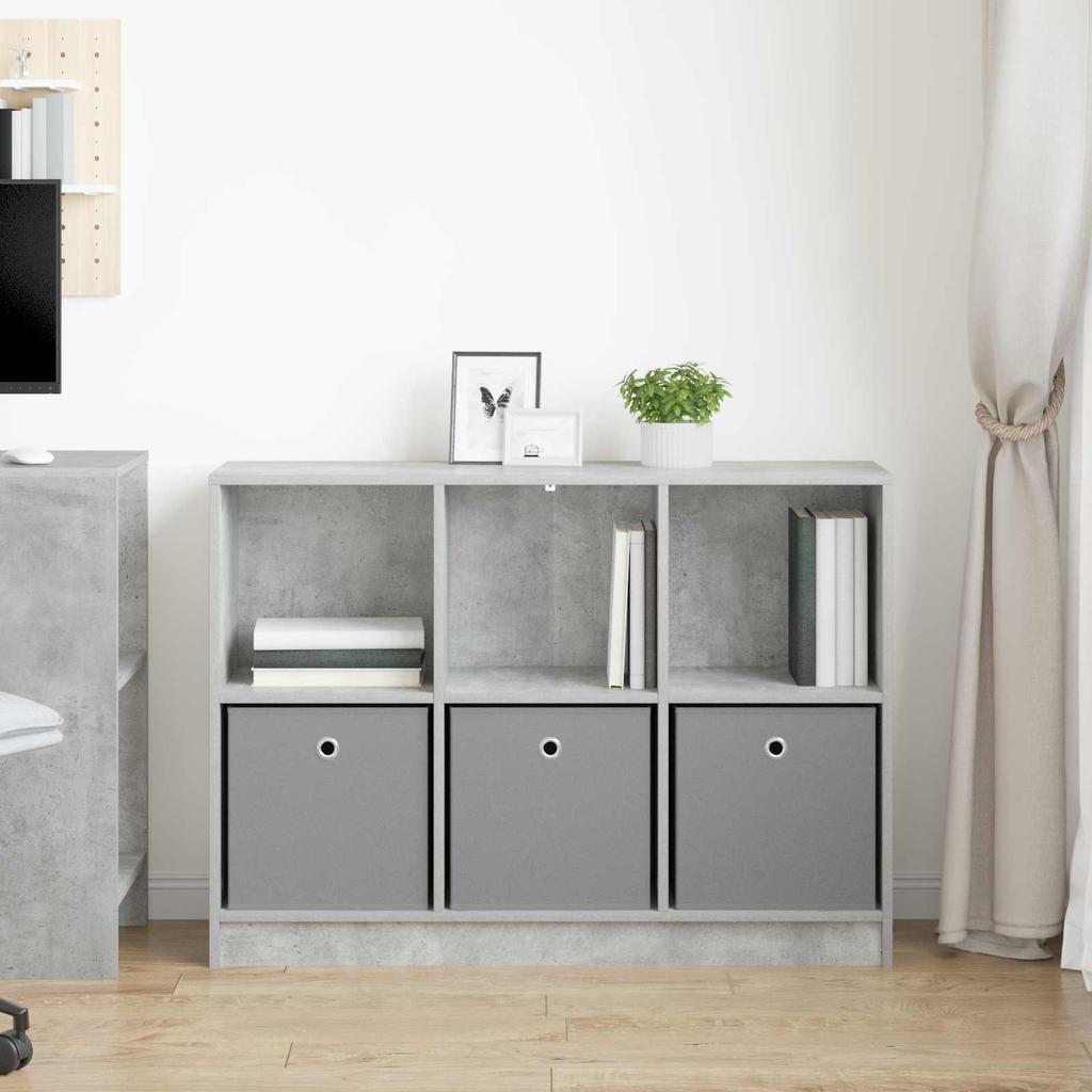 Sideboard with Drawers Concrete Grey 102 x 32 x 73.5 cm