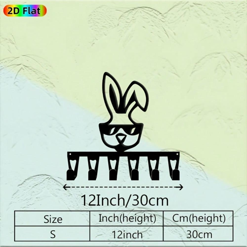 Metal Rabbit Key Holder with 6 Hooks,Wall Decor,Animal Theme Gift for Home Entryway Bedroom TY9509