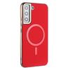 For Samsung Galaxy S25 Case BINFEN COLOR BF40 Compatible with MagSafe Electroplated PU+TPU Phone Back Cover