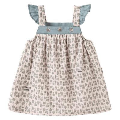 Babylove Girls' French Floral Pure Cotton Sling Dress