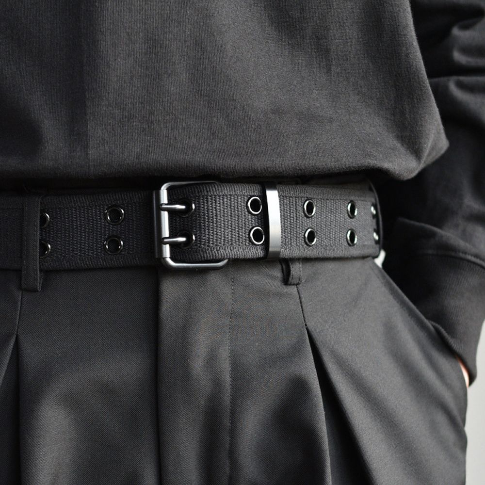 Breasted For Women Hollow Korean Waist Strap Double Grommet Hole Man Waistband Canvas Waist Belt
