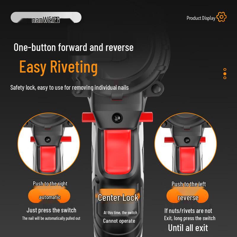 Nanwei Cordless Brushless Electric Rivet Nut Gun CN Plug (adapter Included)