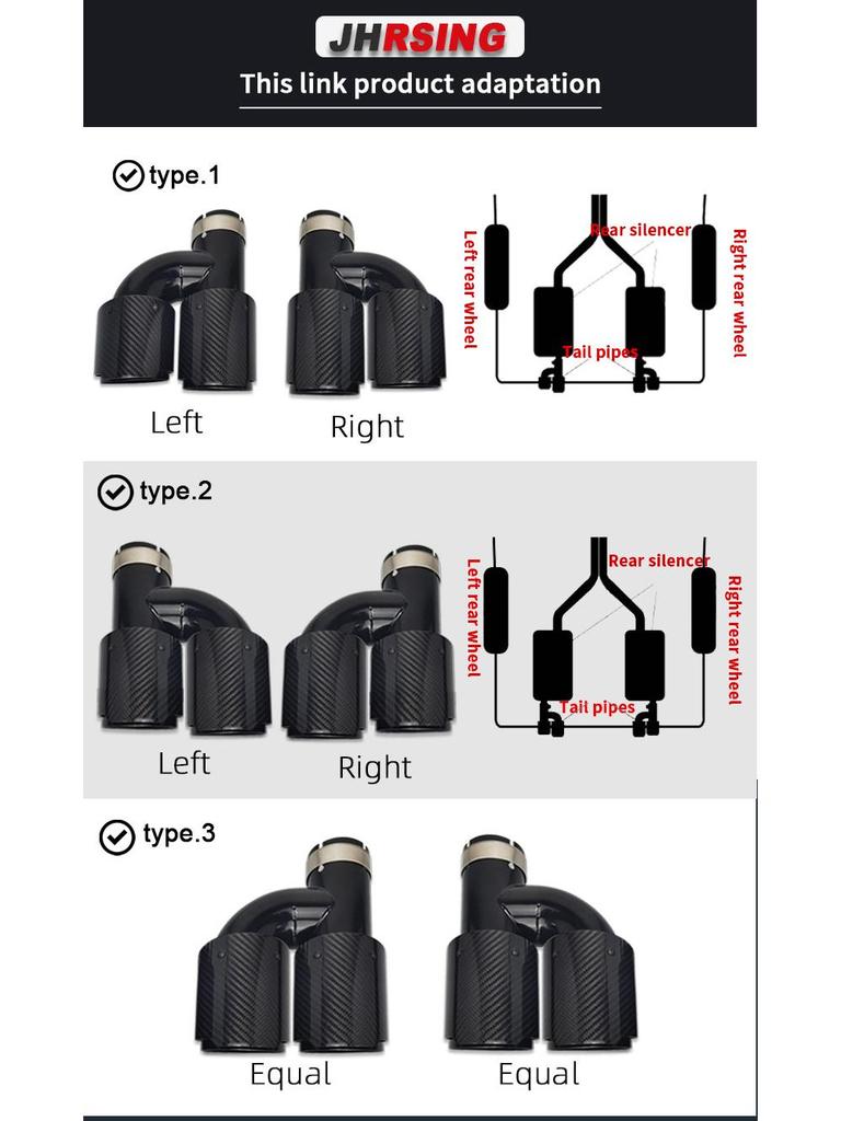 Koolstofvezel Dubbele Uitlaatpijp 89mm M Stijl voor BMW