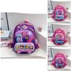 Mochila Infantil de Nylon com Desenho Animado Fofo Design Lúdico Leve Bolsa Escolar