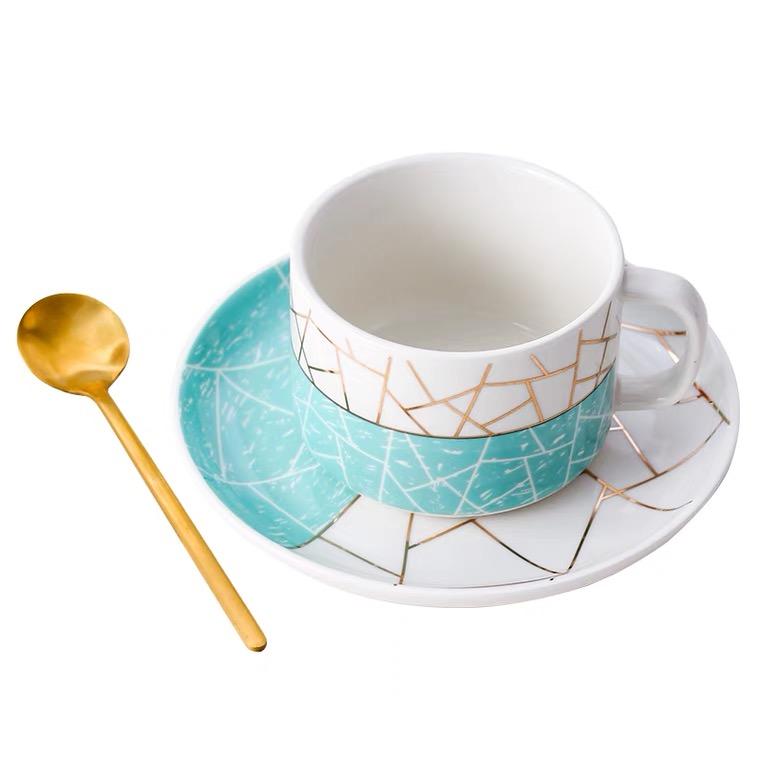 Nordic Style kávéscsésze és tányér kétrészes szett festett arany bögre kerámia vizes csésze kávéscsésze reggeli csésze tejes csésze