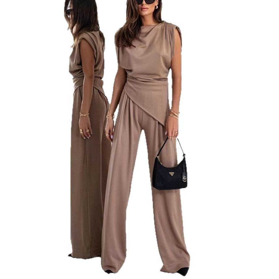 Women's Summer Fashion Solid Colour Irregular Niche Light Luxury Suit