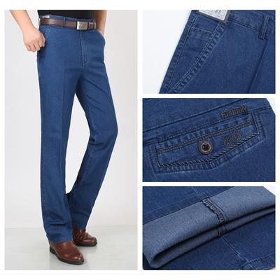 ג'ינס לגברים בגזרה גבוהה במידות גדולות, ג'ינס קז'ואל סלים, ג'ינס סטרץ' ישר