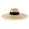 Summer Foldable Portable Sun Hat For Women Elegant 15cm Diameter Large Wide Brim Straw Hat Ruffia Edge Gorras Beach Cap