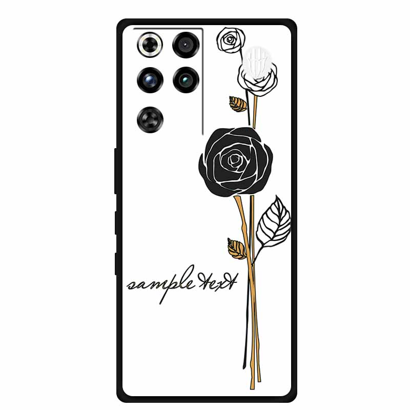For ZTE Nubia RedMagic 11 Pro 5G Case 3D Emboss Flowers Relief Soft Black Silicone Back Cover For ZTE Nubia RedMagic 11Pro Funda