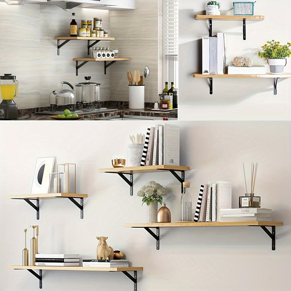 6,1x3,7 inch Decoratieve Plank Wandmontage Zwevende Plank Beugel, Robuuste Rustieke IJzeren Metalen Hoek Driehoek Plank Beugels 90 Graden