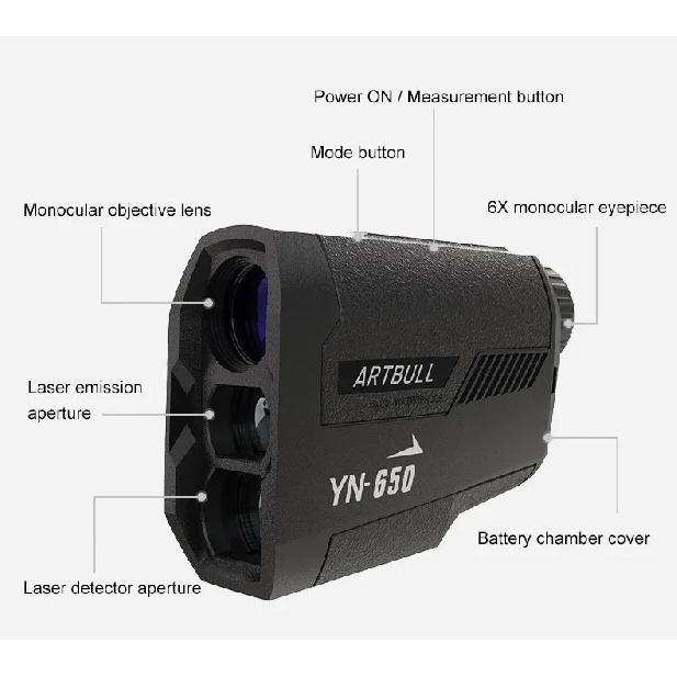 ARTBULL 1000m Golf Rangefinder 650m Telescope with Flag-Lock Slope Pin Laser Distance Meter Hunting Outdoor