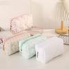 1Pcs Cotton Zipper Storage Bag Cute Floral Quilted Pencil Case Multiple Patterns For Teen Girls School Office Supplies