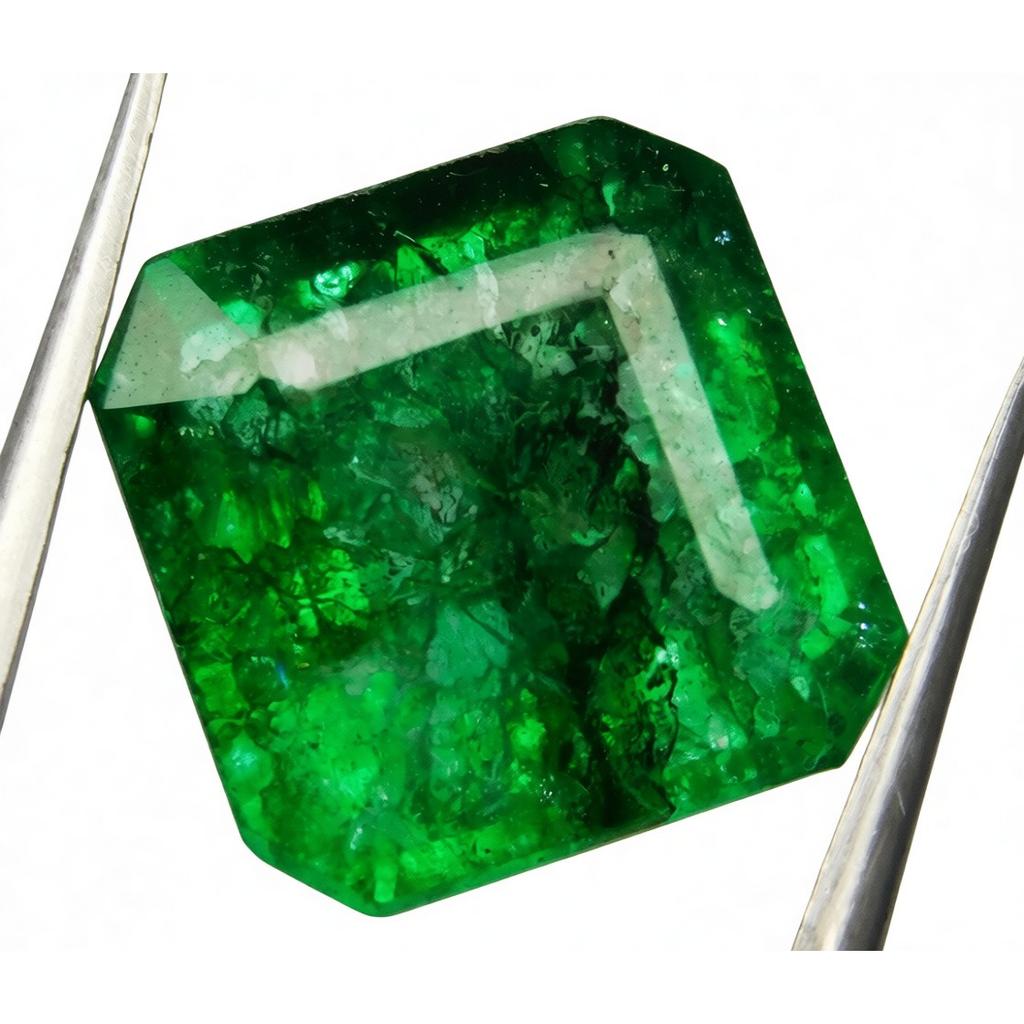 Natural Green Emerald Loose Gemstone Colombian Square Cut 9 Ct for Jewelry Making and Crafts