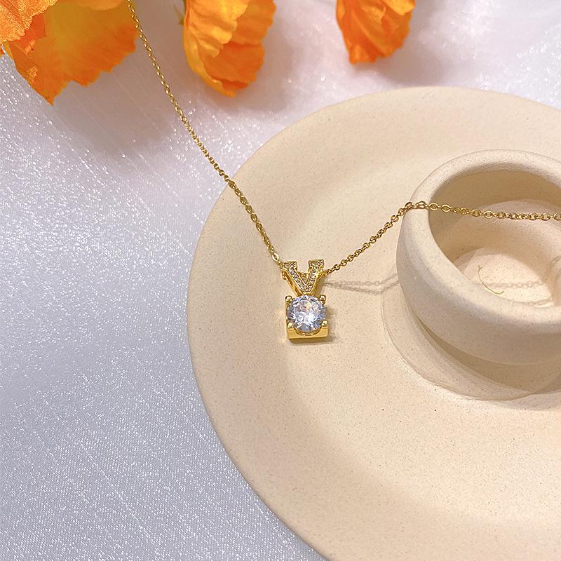 2025 Trendy Women's Titanium Steel Necklace - Non-fading, Light Luxury Collarbone Chain