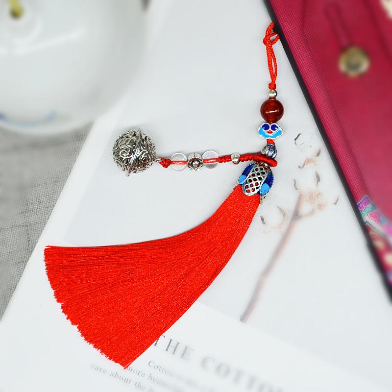 1pc Keychain Fashion Handwork Supplies New Hanging Ornaments Diffuser Palace Bell Tassels Metallic Locket Pendant