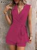 New Women's Summer Blazer Vest Wide Leg Pants Set