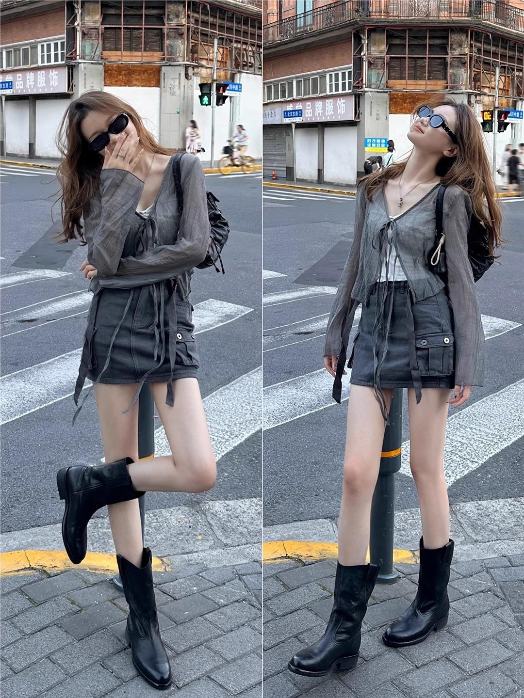 

Новый точечный виноградный материнский кожаный V-образный вырез круглый носок универсальные рыцарские сапоги женские 2025 новый вымытый конский кожаный модный толстый 40 чёрный