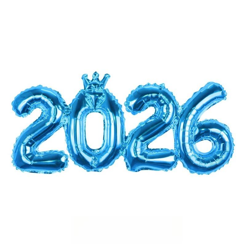 Crown 2026 Digital Aluminum Film Balloon Christmas Decoration for Home Navidad New Year Party Decor New Year Arrangement Props